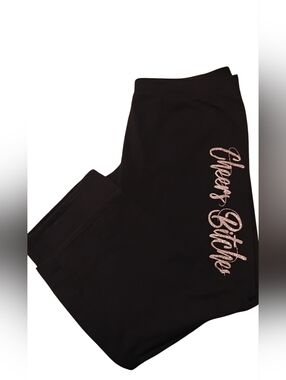 Black Sweatpants with Rose Gold 'Cheers Bitches' Script